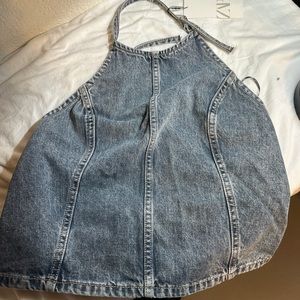 Denim Zara and Halter Top